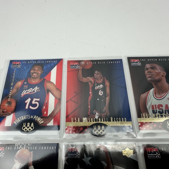 USA Olympics 90's Men's Basketball 18 card lot w/ 96 Silver Foil Olajuwon - Picture 5 of 12
